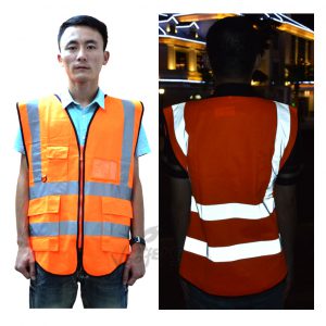 High-Vis-Reflective-Fluorescetn-Yellow-Fluorescent-Red-Vest-with-Multi-functional-Pocket-for-fontbConstructionbfont-Site-0